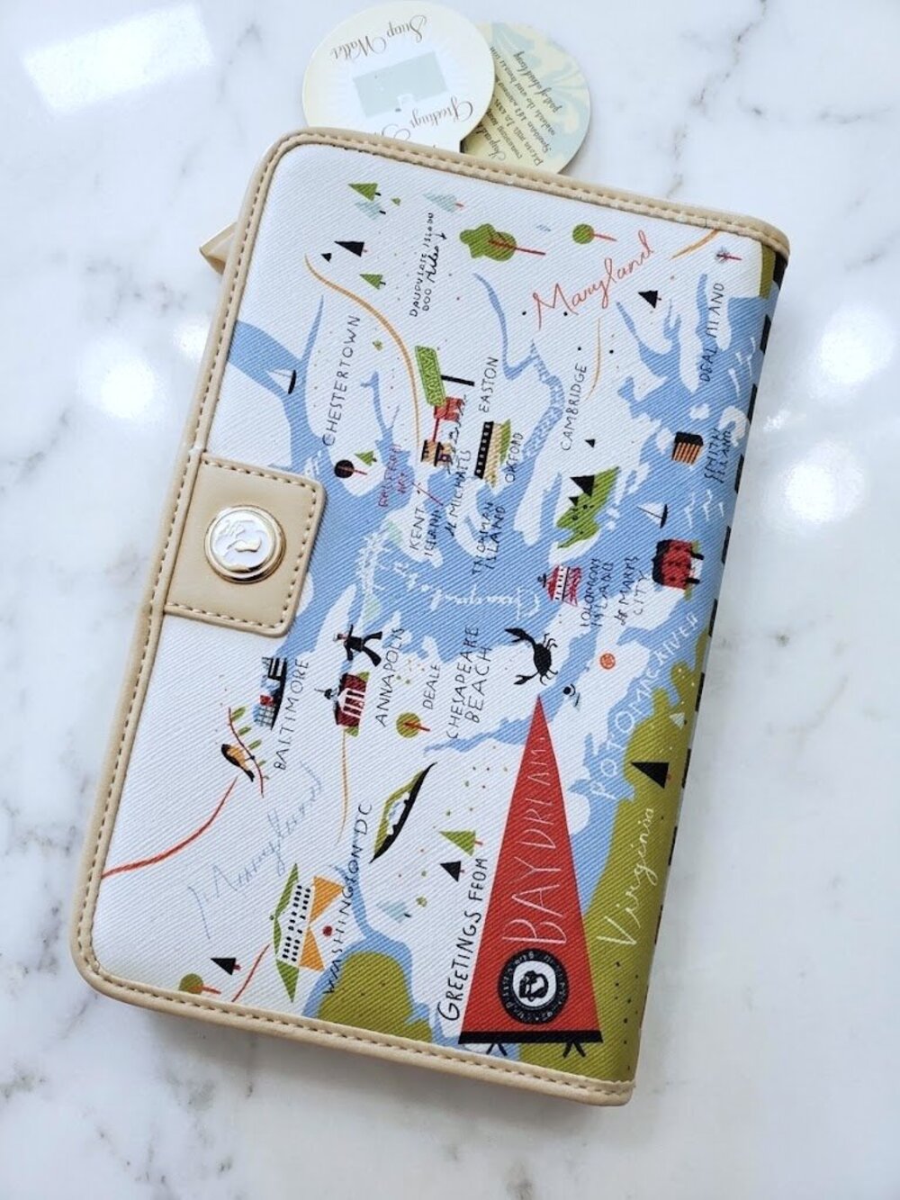 Spartina 449 Bay Dreams Snap Wallet NWT Chesapeake Bay D.C. Picturesque